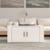 Mesa de centro madera contrachapada blanco brillo 80x50x36