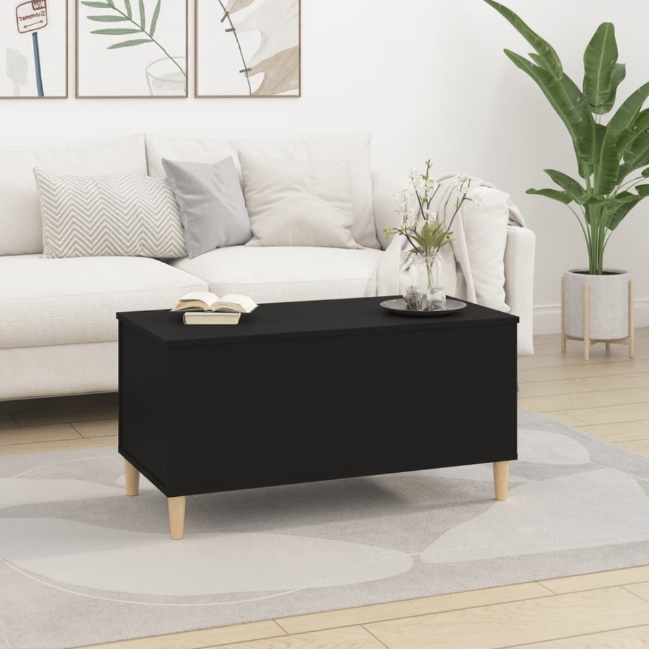 Mesa de centro madera contrachapada negro 90x44,5x45