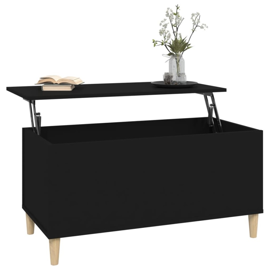 Mesa de centro madera contrachapada negro 90x44,5x45