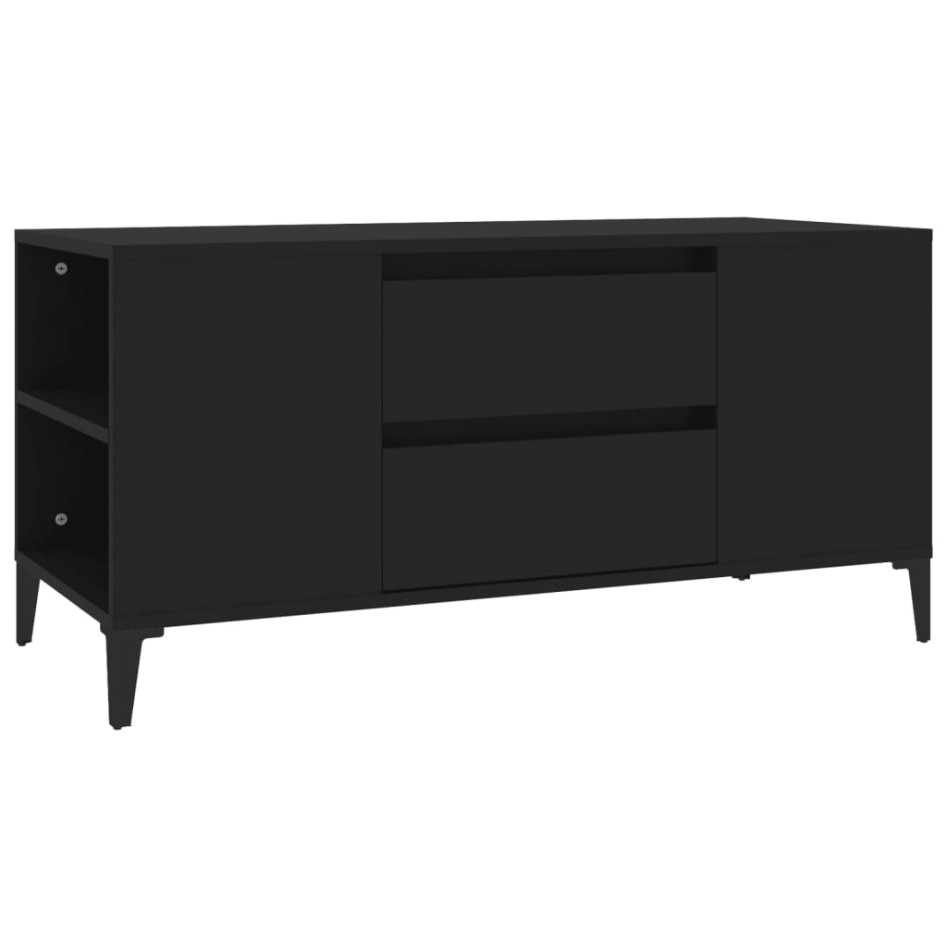 Mueble para TV madera contrachapada negro 102x44,5x50