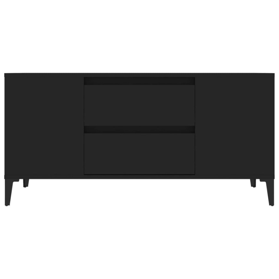 Mueble para TV madera contrachapada negro 102x44,5x50