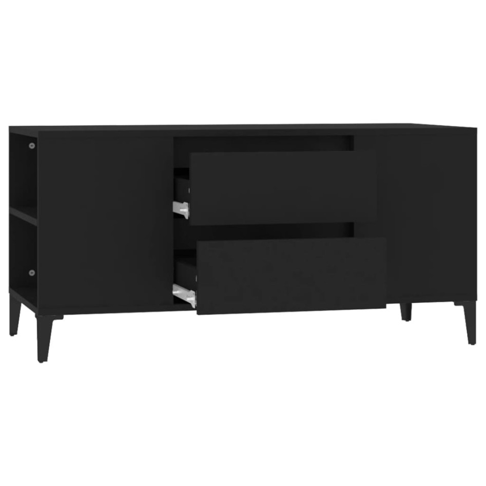 Mueble para TV madera contrachapada negro 102x44,5x50