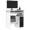 Escritorio de madera contrachapada blanco brillo 80x45x74 cm