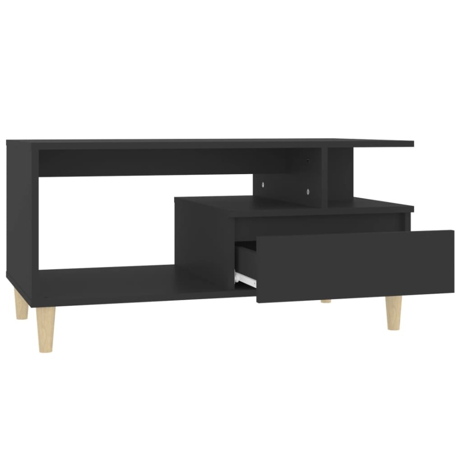 Mesa de centro madera contrachapada negro 90x49x45