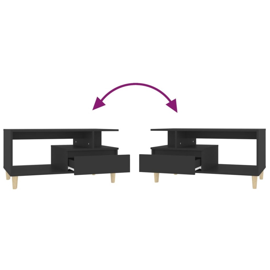 Mesa de centro madera contrachapada negro 90x49x45