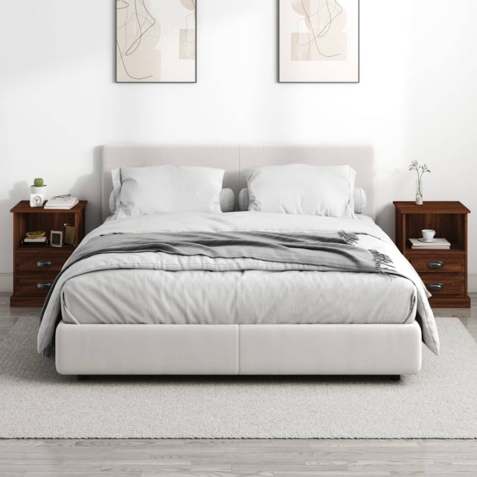 Mesitas de noche 2 unidades color roble marrón 43x36x60