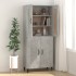 Aparador de madera contrachapada gris hormigón 69,5x34x90