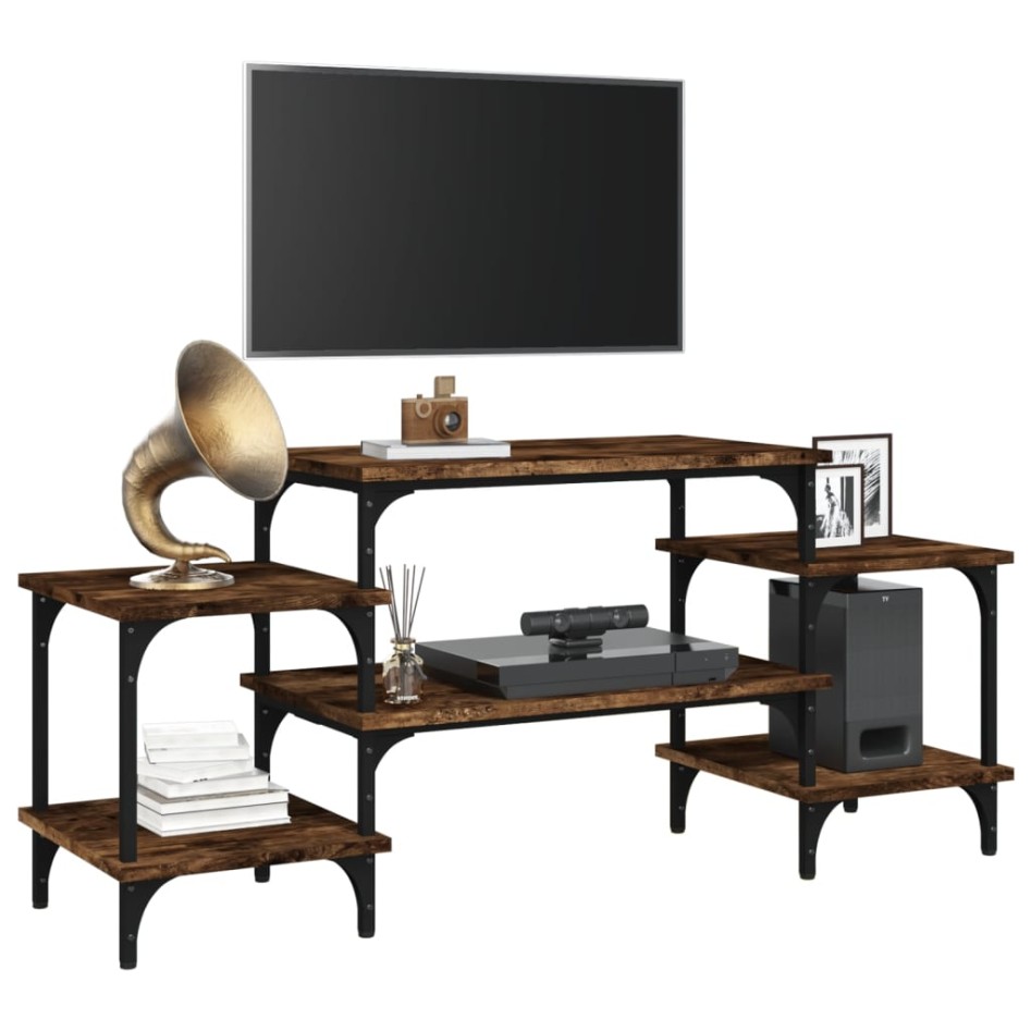 Mueble para TV madera contrachapada roble ahumado 117x35x52