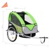 Remolque para bicicletas y cochecito 2 en 1 verde y