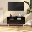 Mueble de TV madera de ingeniería negro brillo 90x40x48,5 cm