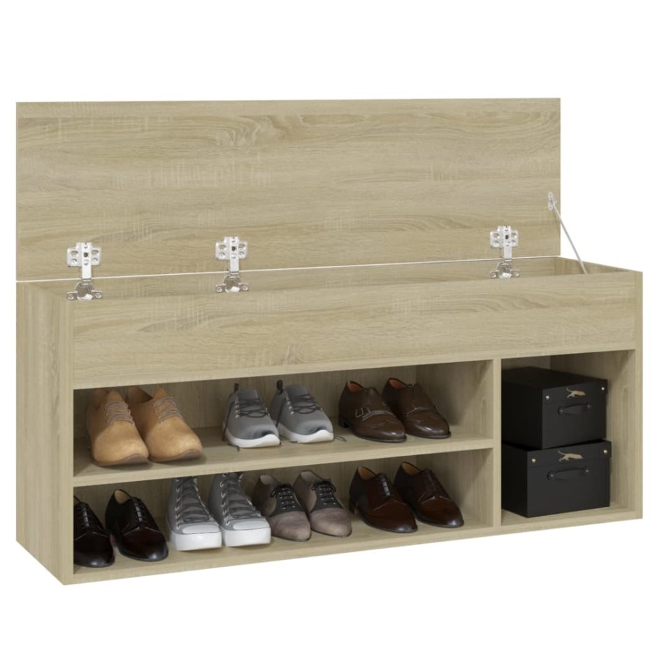 Banco zapatero madera contrachapada roble Sonoma 105x30x45