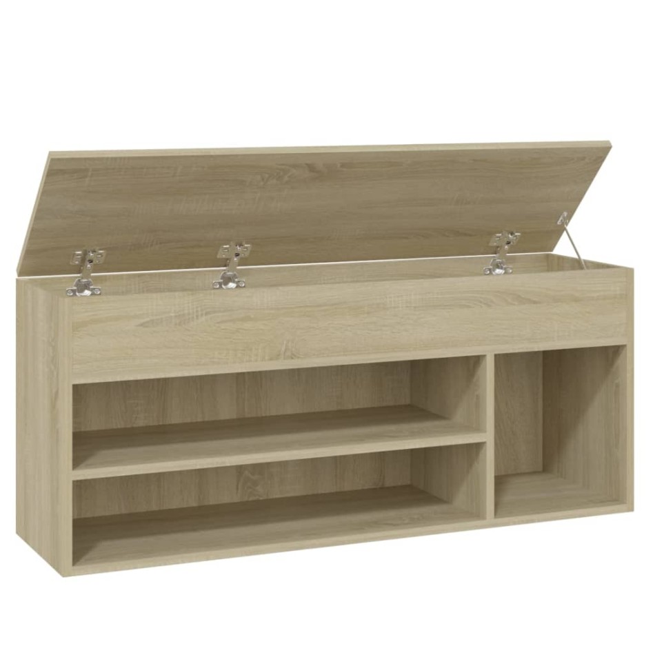 Banco zapatero madera contrachapada roble Sonoma 105x30x45