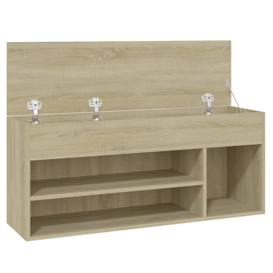 Banco zapatero madera contrachapada roble Sonoma 105x30x45