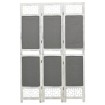 Biombo divisor de 3 paneles de tela gris 105x165 cm