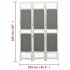 Biombo divisor de 3 paneles de tela gris 105x165