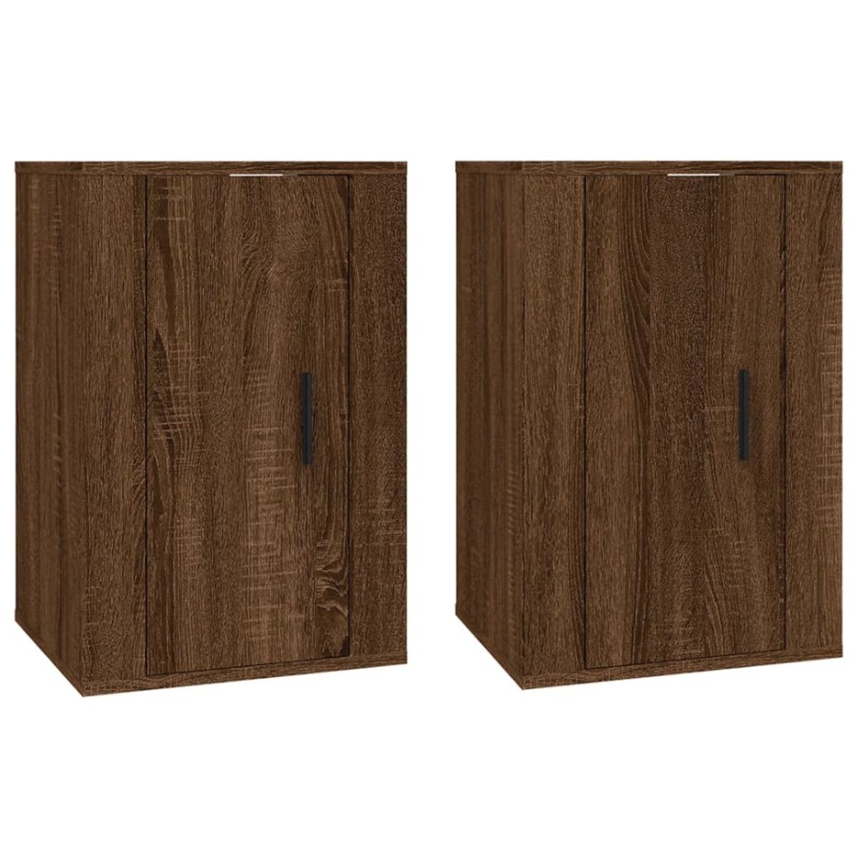 Muebles para TV de pared 2 uds roble marrón 40x34,5x60
