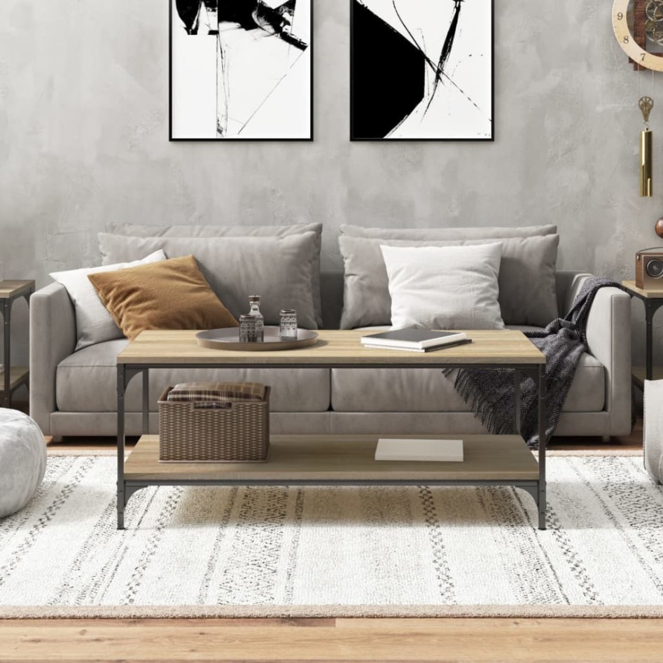 Mesa de centro madera contrachapada roble Sonoma 80x50x40