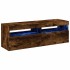 Muebles de TV con luces LED 2 uds roble ahumado 60x35x40