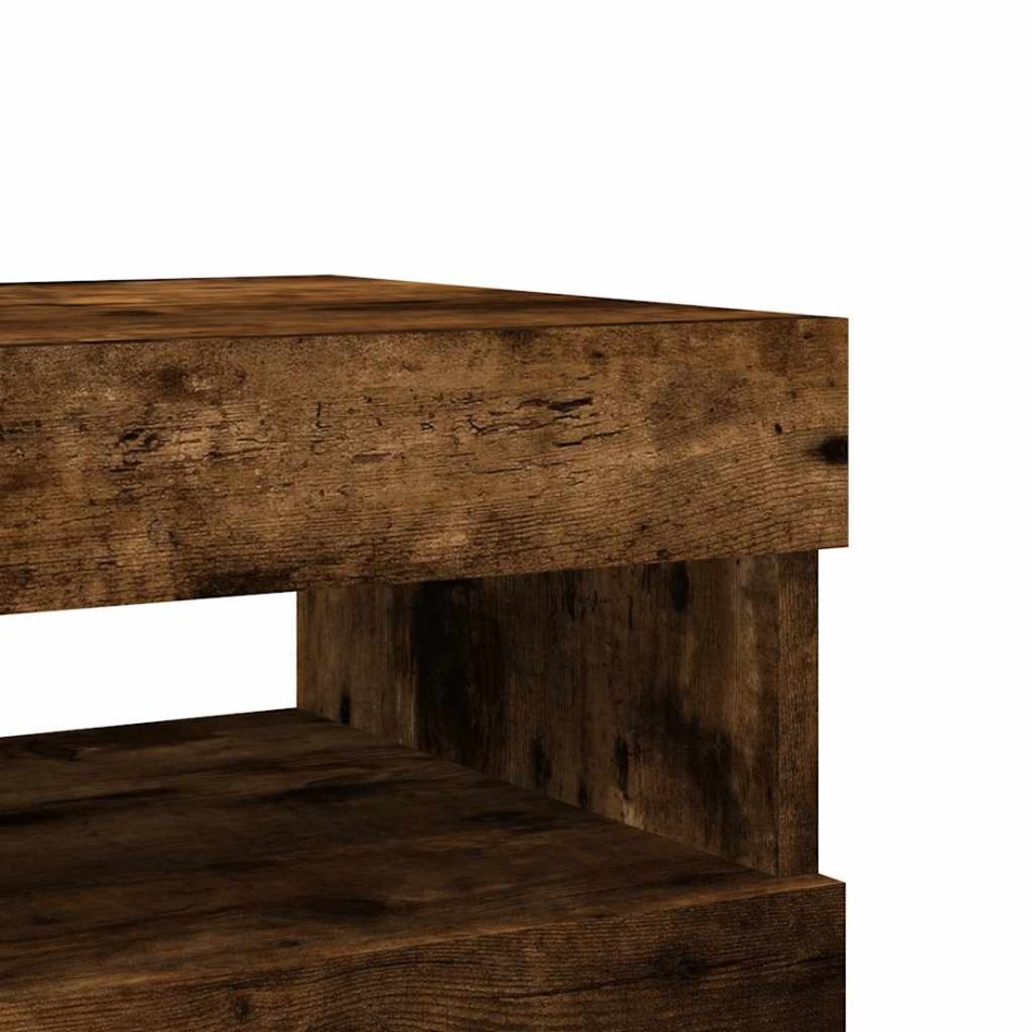 Muebles de TV con luces LED 2 uds roble ahumado 60x35x40