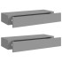 Estantes de pared con cajón 2 uds MDF gris 60x23,5x10