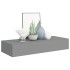 Estantes de pared con cajón 2 uds MDF gris 60x23,5x10