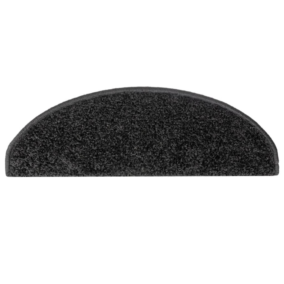 Alfombras de peldaños de escalera 15 uds negro 65x21x4
