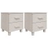 Mesitas de noche 2 uds HAMAR pino macizo blanco 40x35x44,5