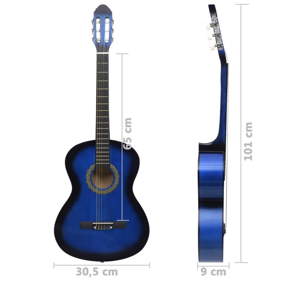 Guitarra clásica para principiantes madera de tilo azul 4/4