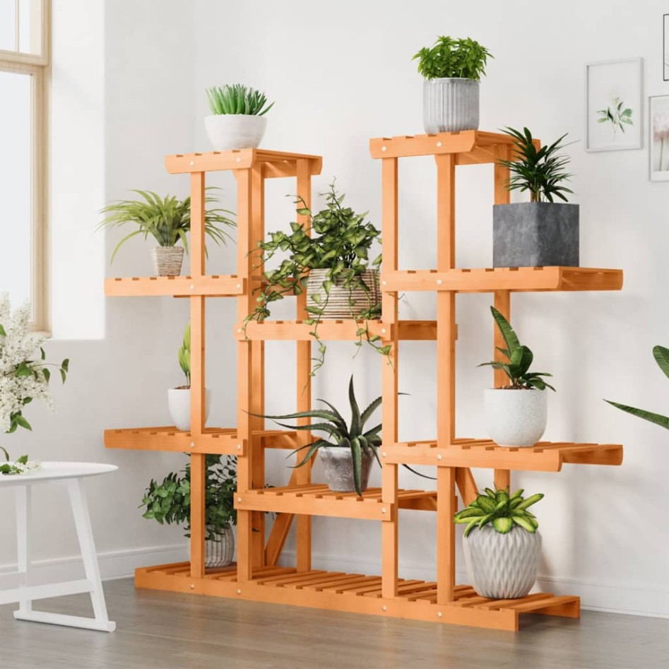 Soporte para flores de madera maciza abeto 110x25x110,5