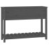 Jardinera con estante madera maciza pino gris 111,5x34,5x81