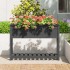 Jardinera con estante madera maciza pino gris 111,5x34,5x81