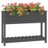 Jardinera con estante madera maciza pino gris 111,5x34,5x81