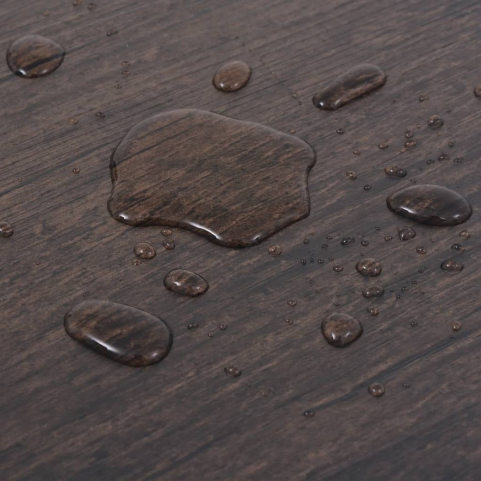 Lamas para suelo autoadhesivas PVC marrón oscuro 5,02 m² 2