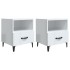 Mesitas de noche 2 uds madera contrachapada blanco
