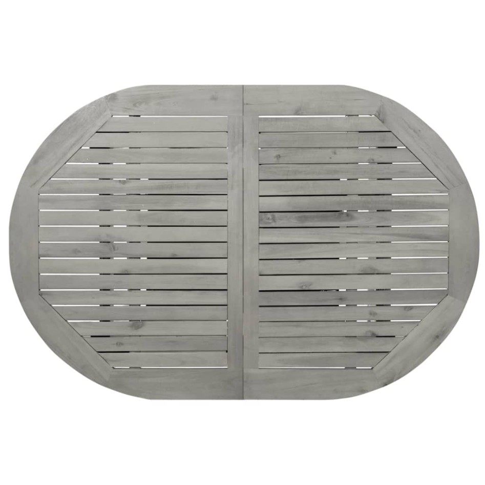 Mesa de comedor jardín madera maciza acacia (120-170)x80x75