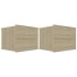 Mesitas de noche 2 uds contrachapada color roble 40x30x30