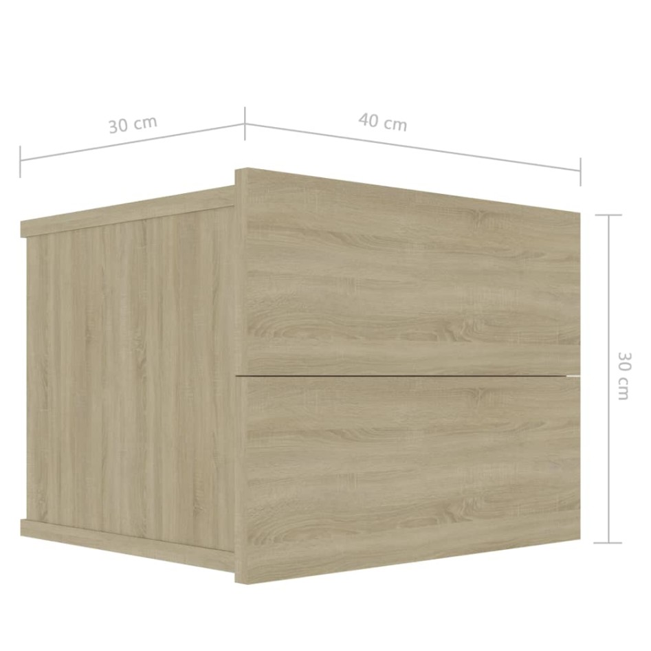 Mesitas de noche 2 uds contrachapada color roble 40x30x30