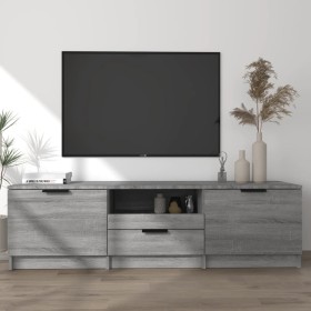 Mueble de TV madera contrachapada gris Sonoma 140x35x40