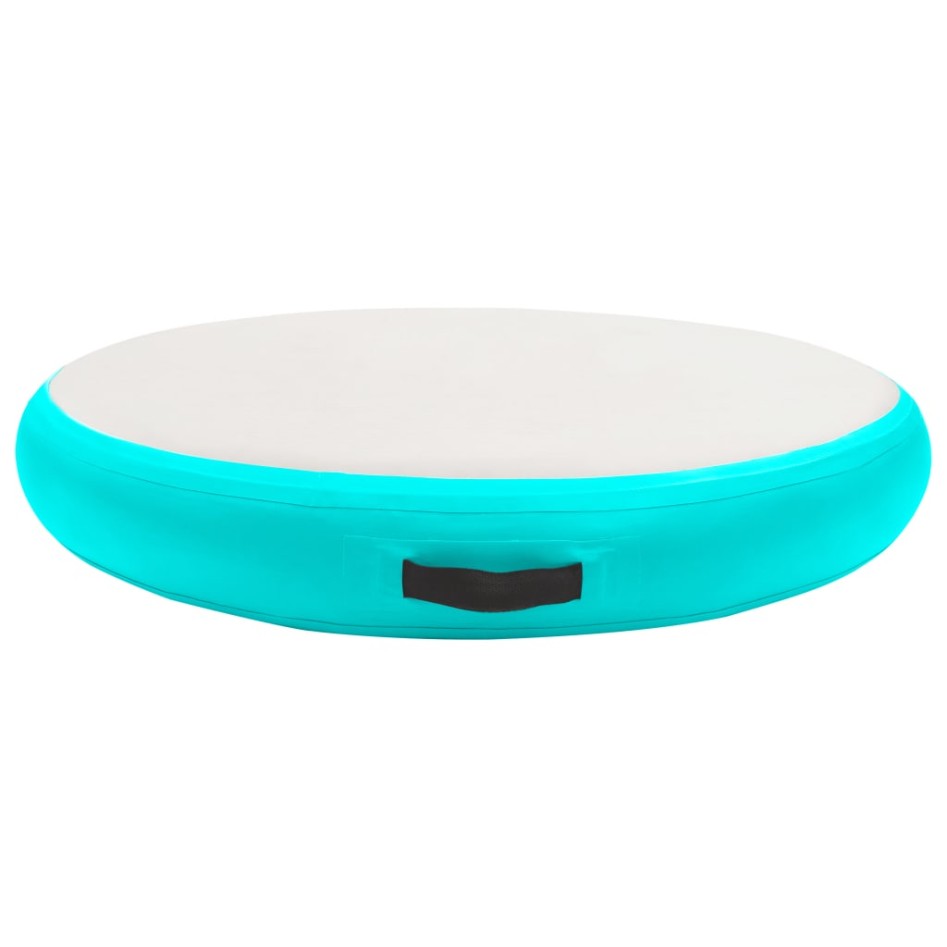 Esterilla inflable de gimnasia y bomba PVC verde 100x100x20