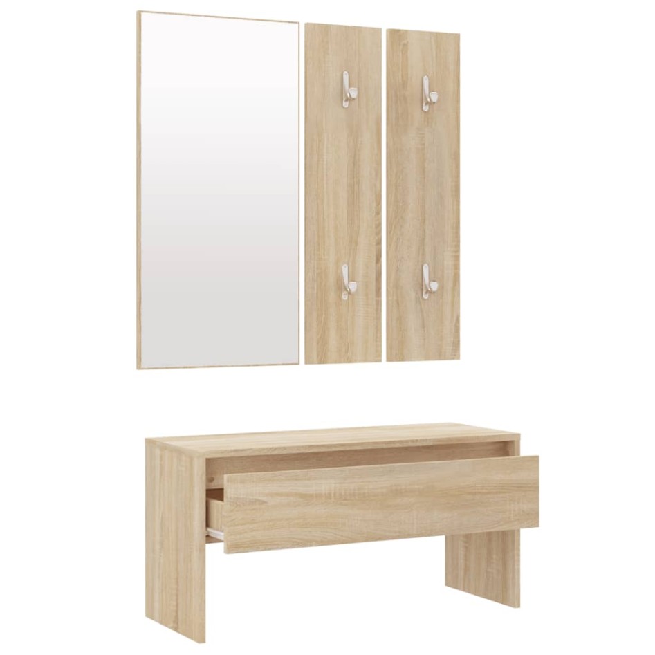 Set de muebles de recibidor madera contrachapada roble