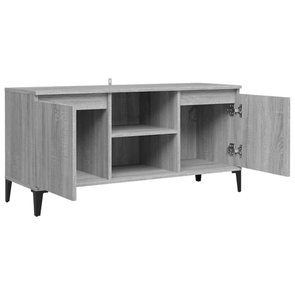 Mueble de TV con patas de metal gris Sonoma 103,5x35x50