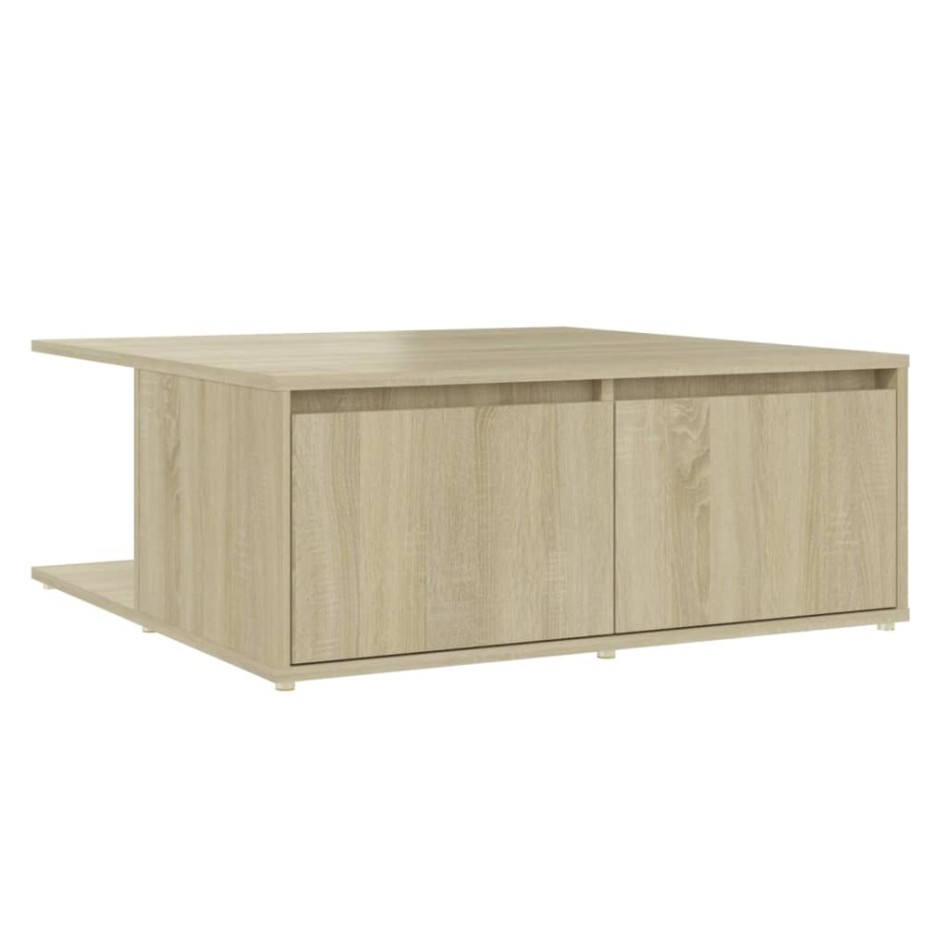 Mesa de centro madera contrachapada roble Sonoma 80x80x31