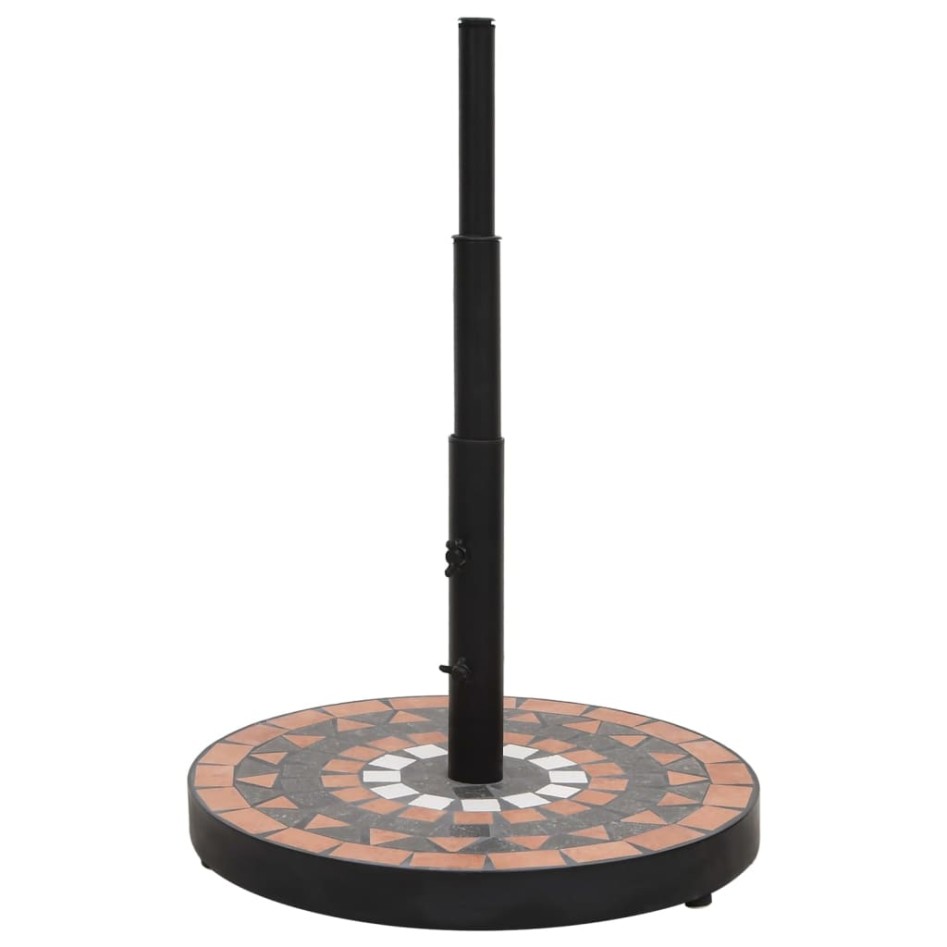 Base de sombrilla redonda color terracota y blanco 12