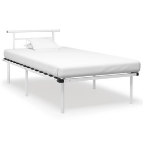 Estructura de cama sin colchón metal blanco 100x200