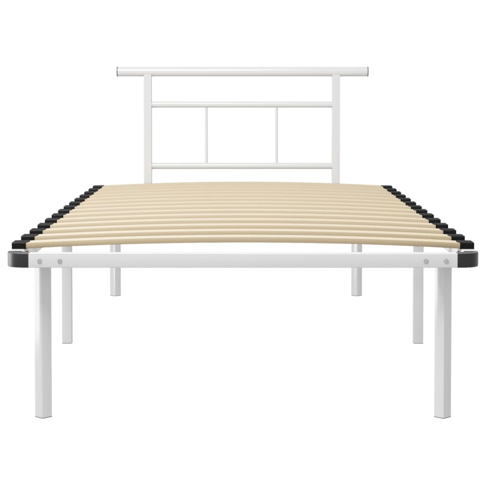 Estructura de cama sin colchón metal blanco 100x200