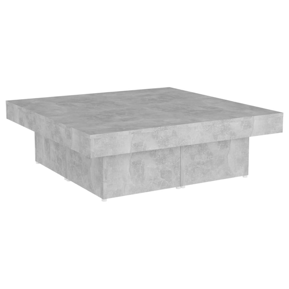 Mesa de centro madera contrachapada gris hormigón 80x50x40