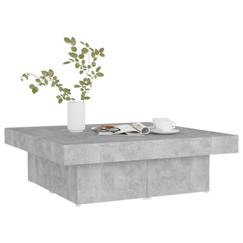 Mesa de centro madera contrachapada gris hormigón 80x50x40