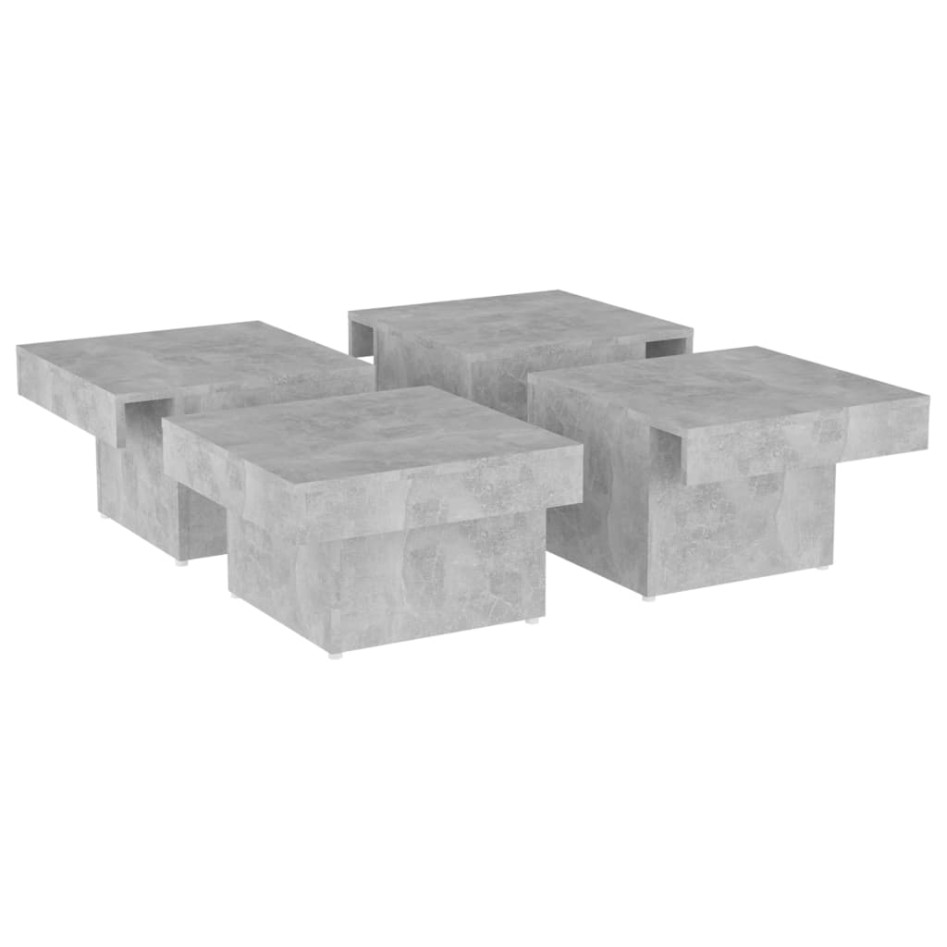 Mesa de centro madera contrachapada gris hormigón 80x50x40