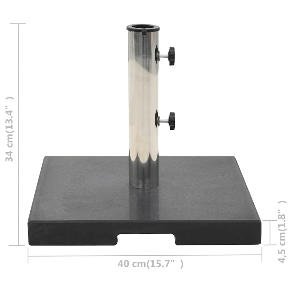 Base de sombrilla de granito cuadrada negro 20