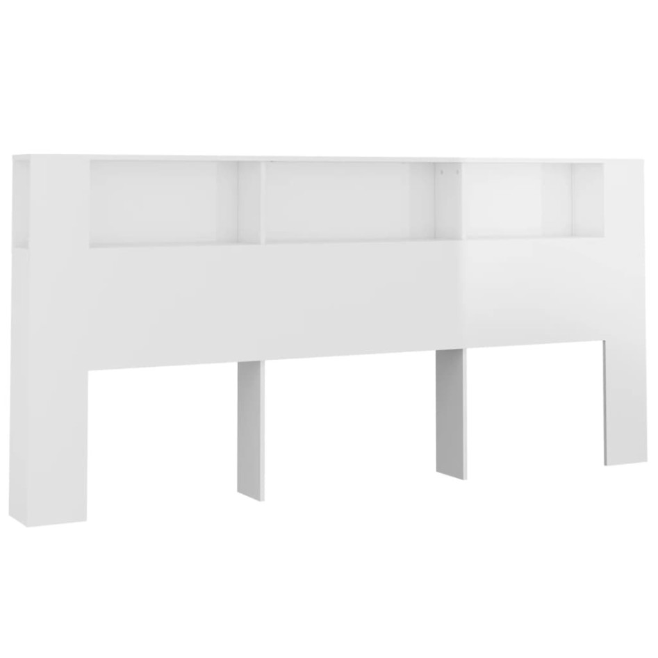 Mueble cabecero blanco brillante 220x18,5x104,5